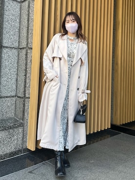 「OLIVE des OLIVE（オリーブデオリーブ）のアイテム（トレンチコート）」を使った、risa☻さん（レディース・155cm）の冬コーディネート
