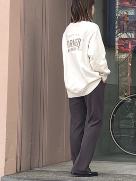 「ジャージーパンツ」｜「アイテム（スウェット）」を使った、i_munichさん（レディース・157cm）の冬コーディネート