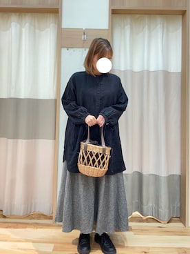 「モノトーンコーデ」｜「アイテム（チュニック）」を使った、nariさん（レディース・157cm）の秋コーディネート