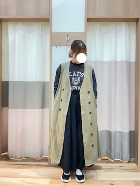 「ネコ」｜「アイテム（ワンピース/ドレス）」を使った、nariさん（レディース・157cm）の春コーディネート