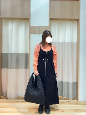 「Samansa Mos2 blue（サマンサモスモスブルー）のアイテム（トップス、オレンジ系）」を使った、nariさん（レディース・157cm）の冬コーディネート
