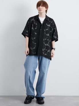「re_k by JUNRED（レクバイジュンレッド）のアイテム（デニムパンツ）」を使った、けんしんさん（メンズ・171cm）の春コーディネート