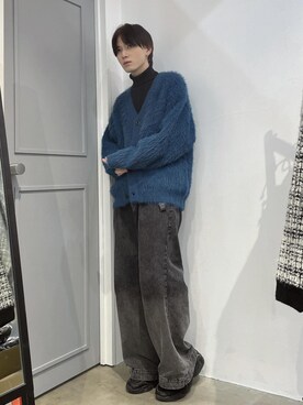 「JUNRED（ジュンレッド）のアイテム（カーディガン/ボレロ）」を使った、けんしんさん（メンズ・171cm）の冬コーディネート
