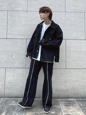 「JUNRED（ジュンレッド）のアイテム（デニムジャケット）」を使った、けんしんさん（メンズ・171cm）の夏コーディネート