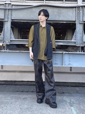 「JUNRED（ジュンレッド）のアイテム（ベスト）」を使った、けんしんさん（メンズ・171cm）の春コーディネート