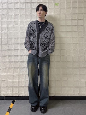 「JUNRED（ジュンレッド）のアイテム（カーディガン/ボレロ）」を使った、けんしんさん（メンズ・171cm）の春コーディネート