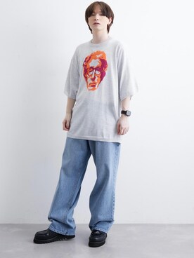 「re_k by JUNRED（レクバイジュンレッド）のアイテム（デニムパンツ）」を使った、けんしんさん（メンズ・171cm）の夏コーディネート