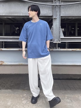 「JUNRED（ジュンレッド）のアイテム（スラックス）」を使った、けんしんさん（メンズ・171cm）の夏コーディネート