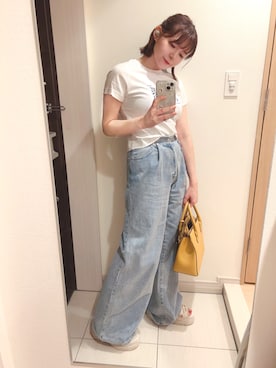 「MARITHE + FRANCOIS GIRBAUD（マリテフランソワジルボー）のアイテム（トップス）」を使った、mimiさん（レディース・155cm）の夏コーディネート