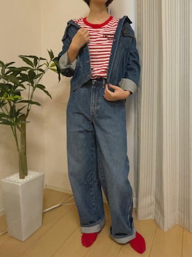 「UNIQLO U」｜「アイテム（ソックス/靴下）」を使った、miさん（レディース・156cm）の秋コーディネート