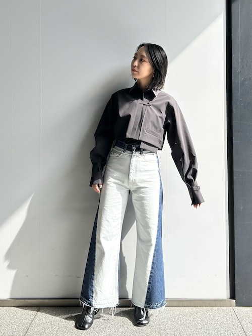 美品 UNITED TOKYO シャンブレー タフタボリュームパンツ アイボリー タフタポイントストレートパンツ(1 RED): : ウィメンズ｜UNITED