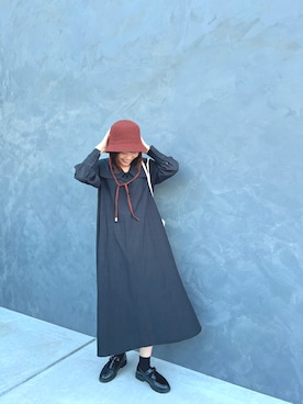 「ブラウン×ブラック」｜「アイテム（ワンピース/ドレス）」を使った、ne_ne  さん（レディース・158cm）の秋コーディネート