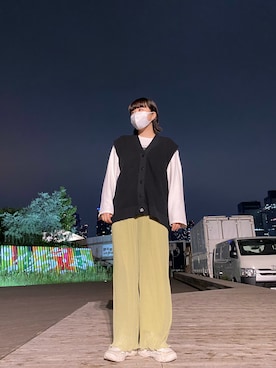 「ピスタチオ」｜「アイテム（スラックス）」を使った、kwsさん（レディース・151cm）の秋コーディネート