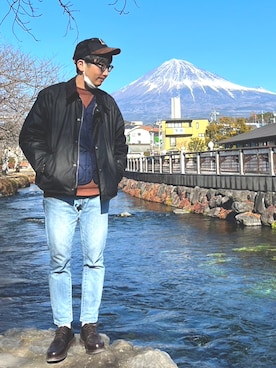 「パラブーツ」｜「アイテム（ブルゾン）」を使った、ありゃさん（メンズ・161cm）の冬コーディネート
