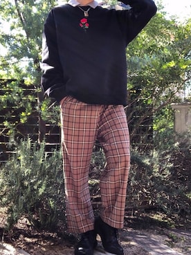 「ADRER（アドラー）のADRER バラシシュウビッグスウェット（スウェット）」を使った、赤瀬さん（メンズ・173cm）の秋コーディネート