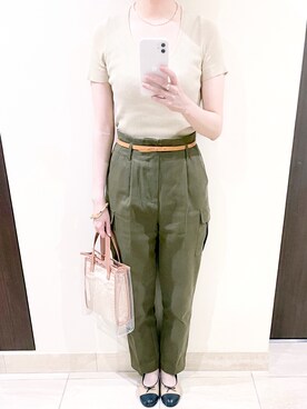 「アイテム（レインシューズ、ベージュ系）」を使った、ayaweさん（レディース・160cm）の夏コーディネート