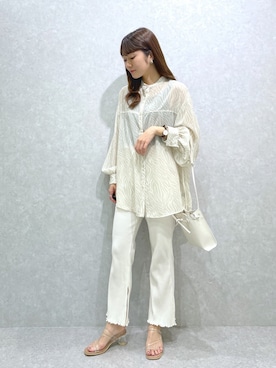 「へザー」｜「アイテム（スウェットパンツ）」を使った、ariさん（レディース・158cm）の夏コーディネート