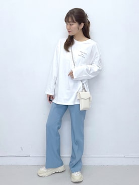 「へザー」｜「アイテム（スラックス）」を使った、ariさん（レディース・158cm）の夏コーディネート