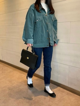 「LENO（リノ）のアイテム（ジャケット/アウター）」を使った、まりるさん（レディース・149cm）の冬コーディネート