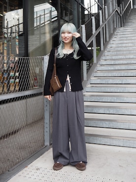 「グレーパンツ」｜omaさん（レディース・163cm）の秋コーディネート