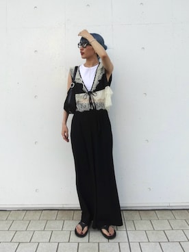 「アイテム（ベスト）」を使った、omaさん（レディース・163cm）の夏コーディネート