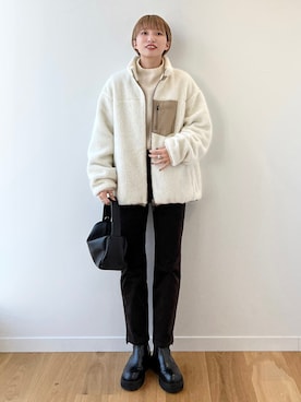 「COLEMAN（コールマン）のアイテム（ジャケット/アウター）」を使った、omaさん（レディース・163cm）の冬コーディネート