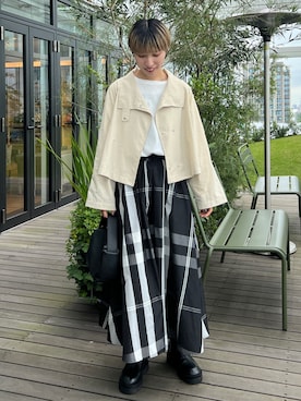 「THE SHOP TK （ザ ショップ ティーケー ）のアイテム（その他アウター）」を使った、omaさん（レディース・163cm）の秋コーディネート