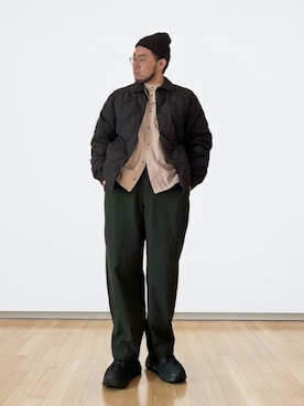 「no brand（ノーブランド）のアイテム（帽子）」を使った、はんじろーーーさん（メンズ・175cm）の秋コーディネート