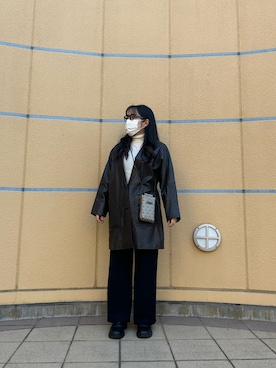 「USEDのアイテム（ジャケット/アウター、ブラウン系）」を使った、‪ ·͜·さん（レディース・158cm）の春コーディネート