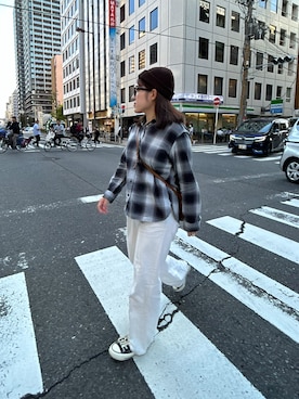 「SHEINのアイテム（ニットキャップ/ビーニー、ブラウン系）」を使った、‪ ·͜·さん（レディース・158cm）の秋コーディネート