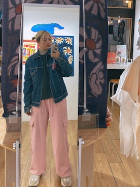 「金髪」｜「アイテム（ジャケット/アウター）」を使った、マワリさん（レディース・166cm）の冬コーディネート
