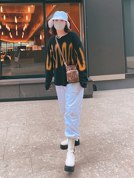 「JUN MIKAMI（ジュンミカミ）のアイテム」を使った、マワリさん（レディース・166cm）の夏コーディネート