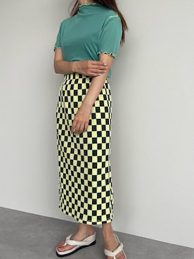 「メロートップス」｜「アイテム（スカート）」を使った、mietteさん（レディース・158cm）の夏コーディネート