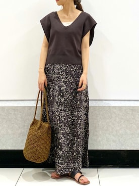 「RODE SKO（ロデスコ）のMARIA タッセルペーパーショルダー（ショルダーバッグ）」を使った、aさん（レディース・155cm）の夏コーディネート