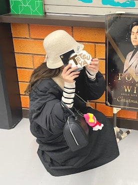 「ニットキャップ」｜「アイテム（ワンピース/ドレス）」を使った、miyuさん（レディース・163cm）の冬コーディネート
