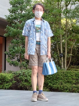 「水色」｜ちゃばこさん（メンズ・168cm）の夏コーディネート