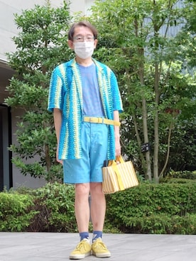 「アイテム（カーディガン/ボレロ）」を使った、ちゃばこさん（メンズ・168cm・50代）の夏コーディネート