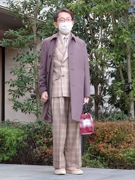 「アイテム（テーラードジャケット）」を使った、ちゃばこさん（メンズ・168cm）の冬コーディネート