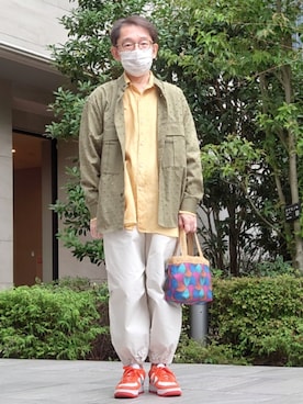「アイテム（バッグ）」を使った、ちゃばこさん（メンズ・168cm・50代）の秋コーディネート