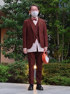 「アイテム（蝶ネクタイ）」を使った、ちゃばこさん（メンズ・168cm）の秋コーディネート