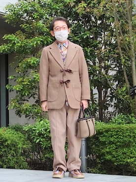 「aimoha（アイモハ）のアイテム（パンツ）」を使った、ちゃばこさん（メンズ・168cm）の春コーディネート