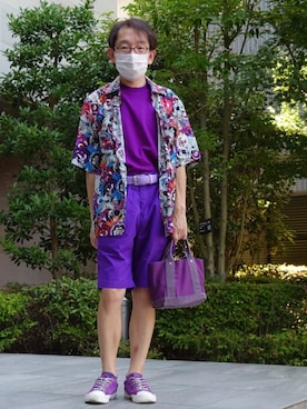 「TAKEO KIKUCHI（タケオキクチ）のアイテム」を使った、ちゃばこさん（メンズ・168cm）の夏コーディネート