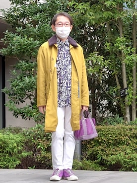 「アイテム（ステンカラーコート）」を使った、ちゃばこさん（メンズ・168cm）の秋コーディネート