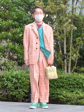 「mii(ミー)のアイテム」を使った、ちゃばこさん(メンズ・168cm)の春コーディネート