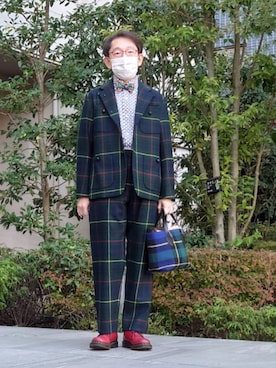 「アイテム（蝶ネクタイ）」を使った、ちゃばこさん（メンズ・168cm）の秋コーディネート