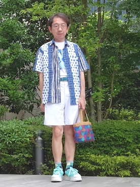 「LACOSTE（ラコステ）のアイテム」を使った、ちゃばこさん（メンズ・168cm）の夏コーディネート