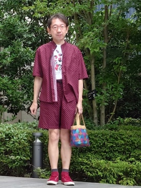 「a.v.v（アーヴェヴェ）のアイテム」を使った、ちゃばこさん（メンズ・168cm）の夏コーディネート