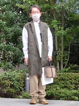 「アイテム（バッグ）」を使った、ちゃばこさん（メンズ・168cm・50代）の秋コーディネート