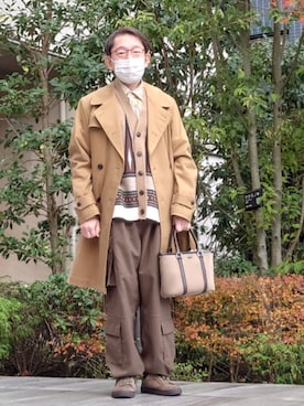 「アイテム（トレンチコート）」を使った、ちゃばこさん（メンズ・168cm）の冬コーディネート