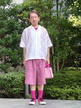 「tk.TAKEO KIKUCHI（ティーケータケオキクチ）のアイテム」を使った、ちゃばこさん（メンズ・168cm）の夏コーディネート